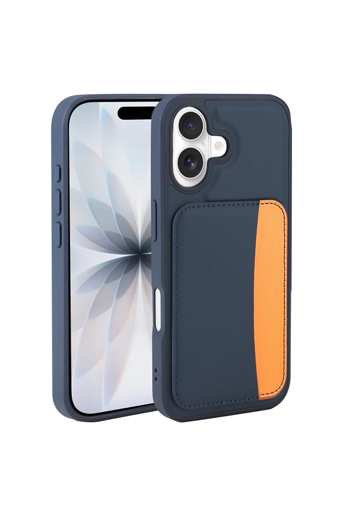 Apple iPhone 17 Compatible Case Camera Protruding Corner Protection Dual Color Card Holder Wallet Silicone Cover