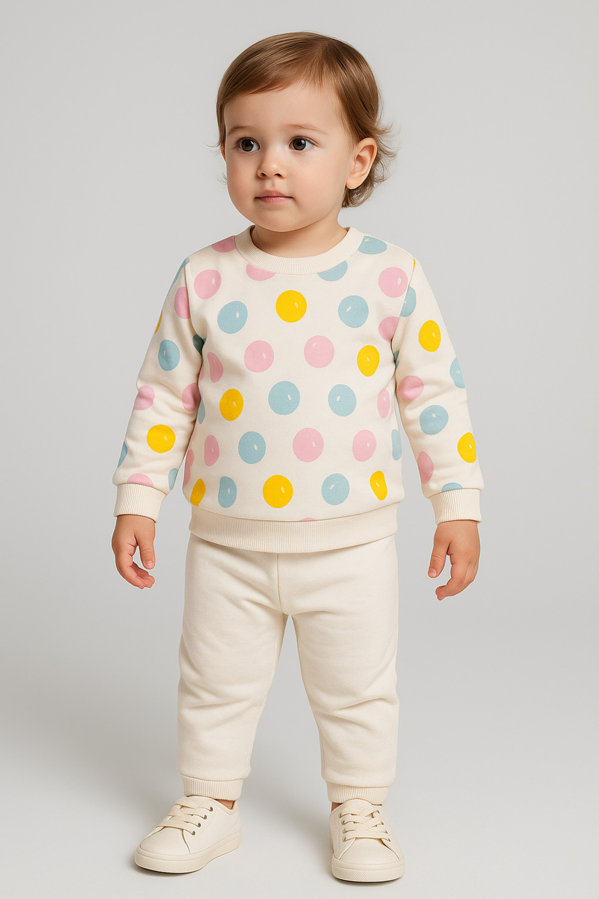 Selvira Çok Renkli Baskılı Bebek Takımı | Unisex Sweatshirt ve Eşofman Altı Seti fotoğrafı 2 (önizleme)