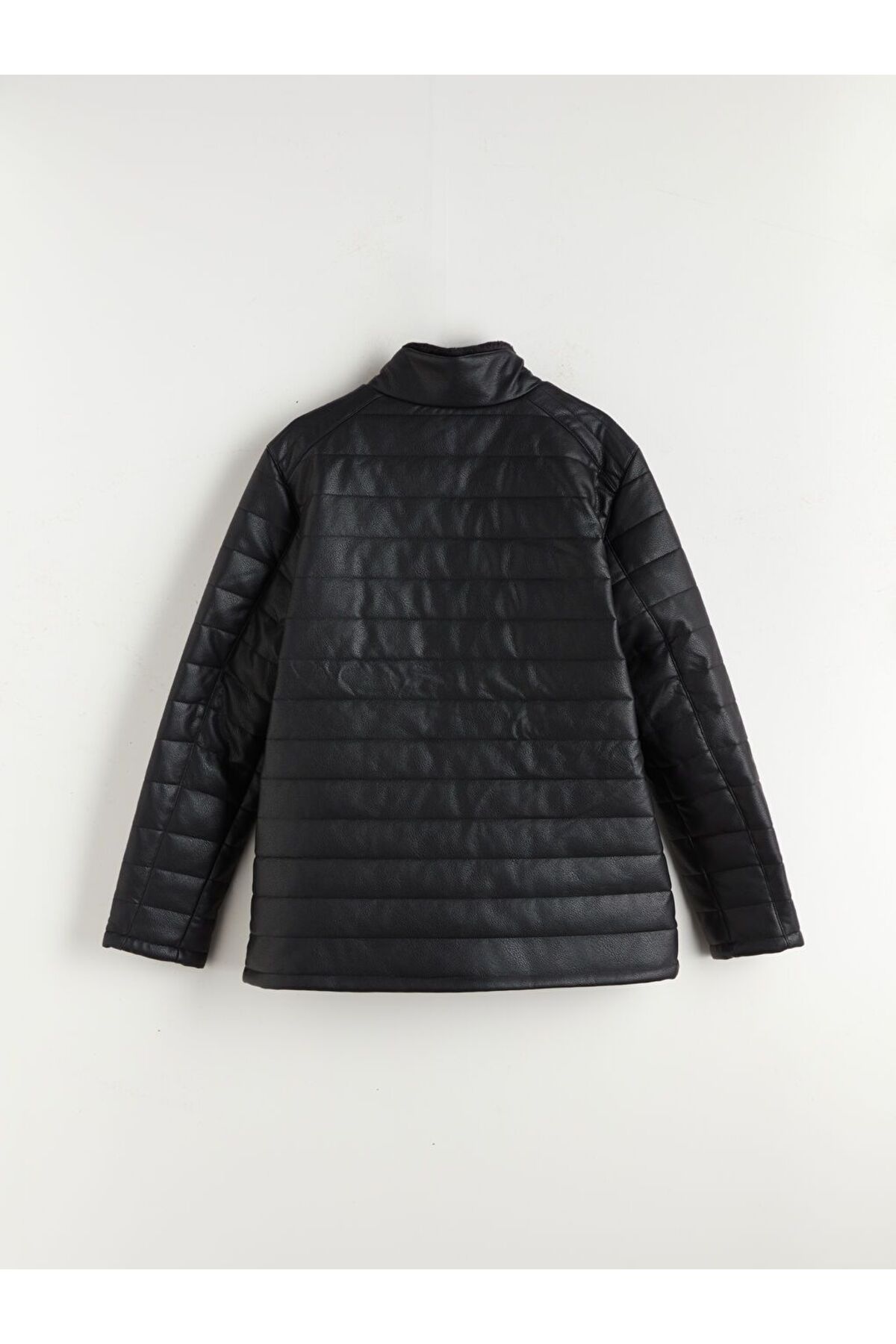 LC Waikiki  LCWAIKIKI Classic Standart Kalıp Dik Yaka Erkek Deri Görünümlü Mont - Görsel 7