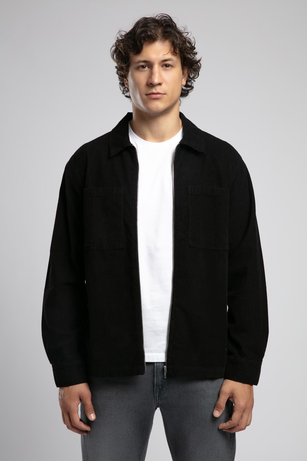 Lee Cooper  Ander Erkek %100 Pamuk Dokuma Ceket Siyah - Görsel 2