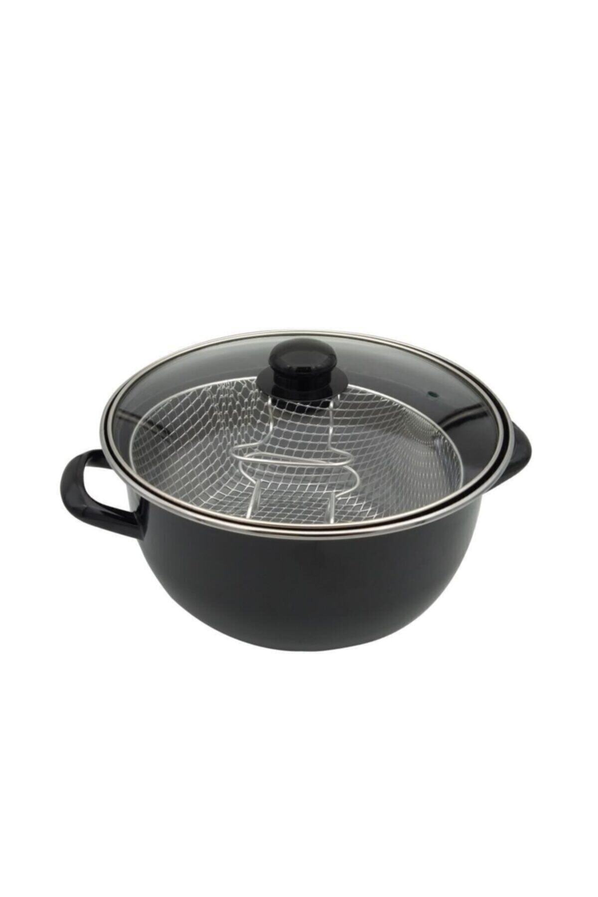 Trendhane Emaye Kızartma Tenceresi 24 cm Cips Patates İçin