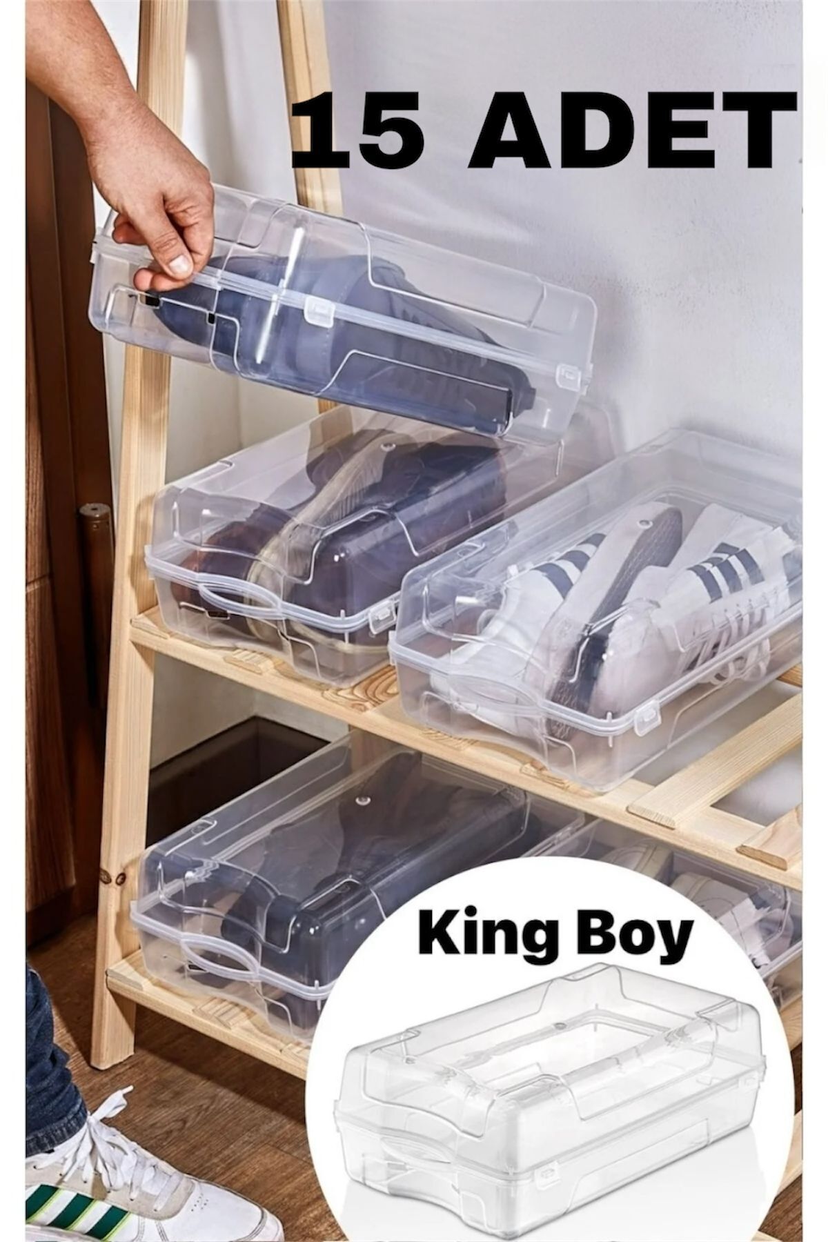Bayev 15 Adet Erkek Ayakkabı Saklama Kutusu - Şeffaf Ayakkabı Kabı Seyahat Için Uygundur