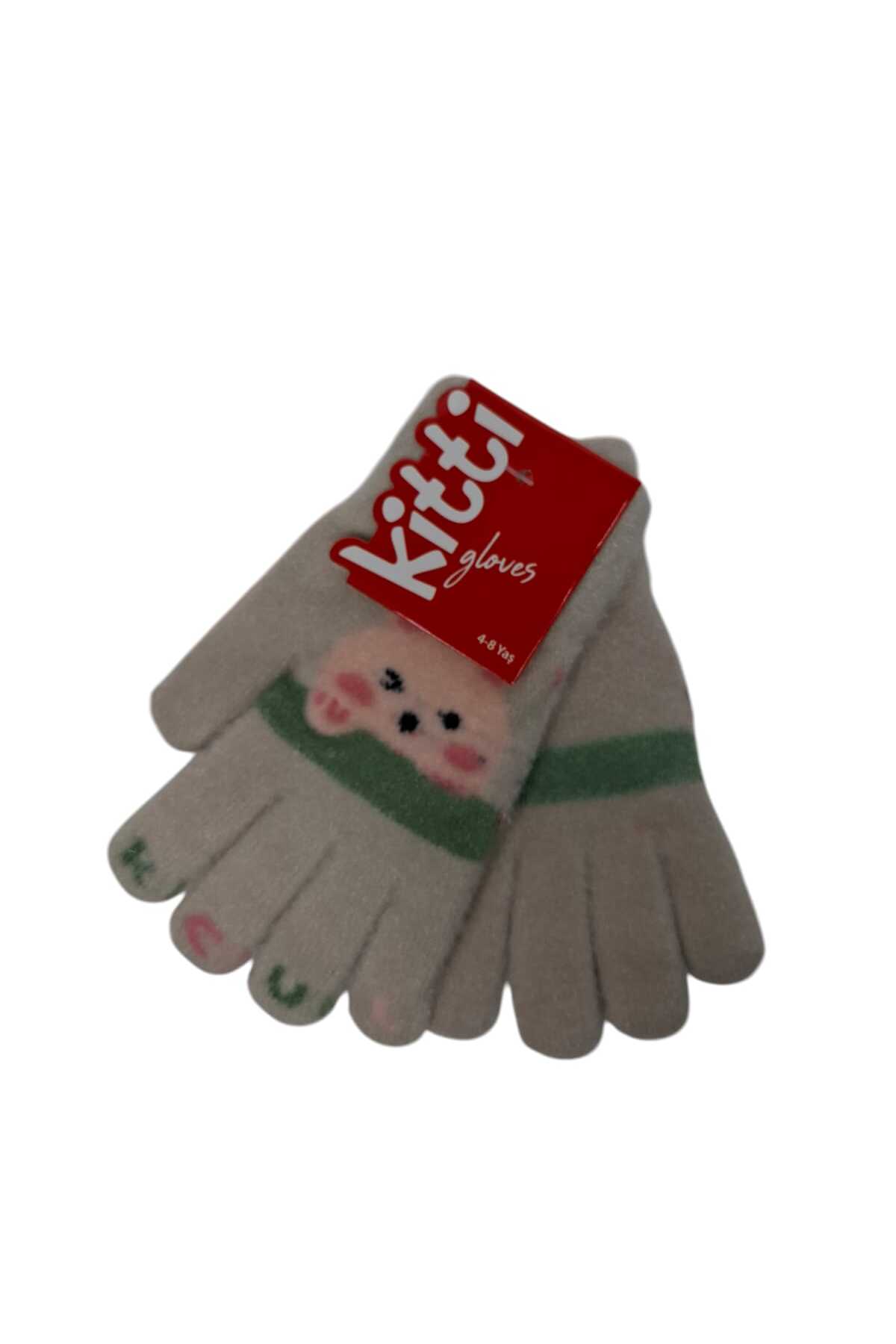 Kitti Spteks 4-8 Yaş Kız Çocuk Orta Bej Renk Hayvan Figürlü Kışlık Örme Eldiven fotoğrafı 3 (önizleme)