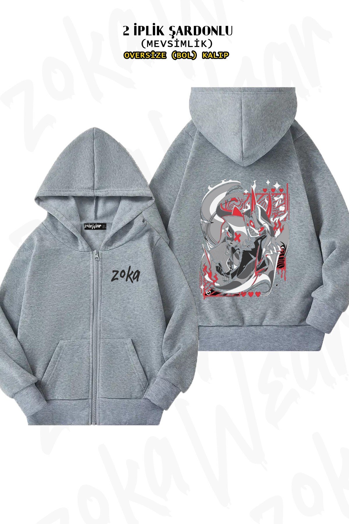ZOKAWEAR Unisex Hazbin Hotel Charlie ve Vaggie Baskılı Oversize