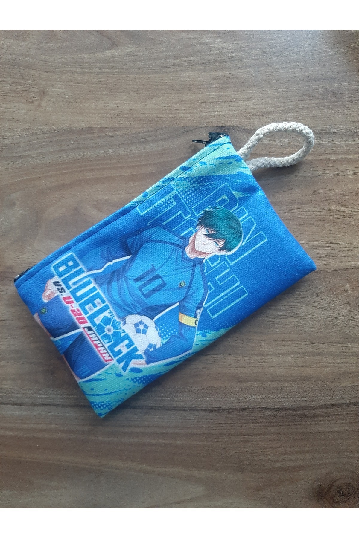 OWLBAG COMPANY OWL BAG Blue Lock - Rin İtoshi Desenli tasarım cüzdan kalemlik çanta düzenleyici