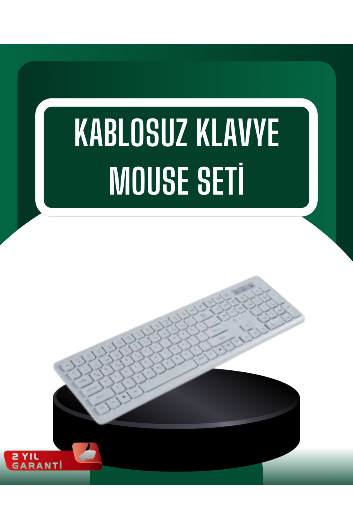ZERO LAND NRZSNT USB Alıcılı Kablosuz Klavye Mouse - Geniş Uyumluluk, (210704) Sessiz Tuşlar