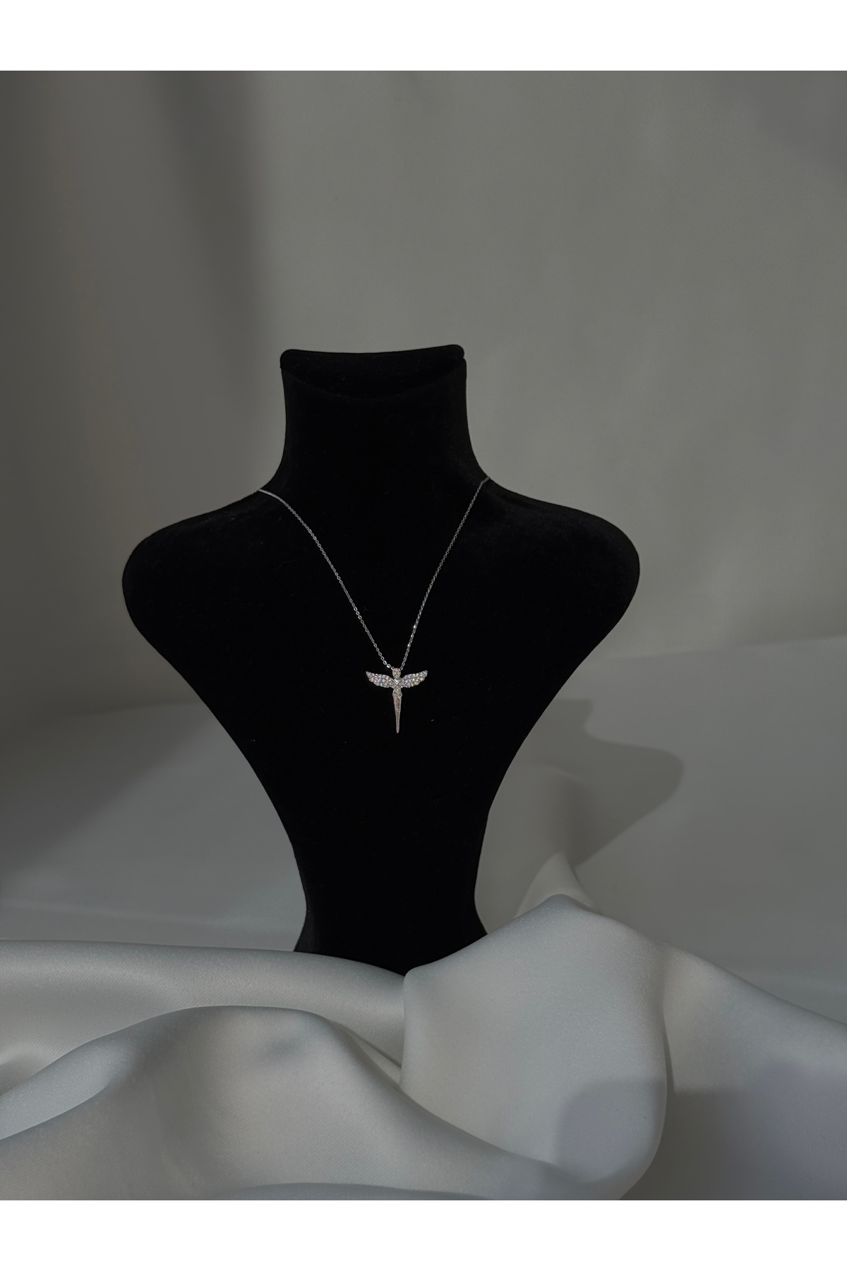 Zirkon Taşlı Kolye Silver 45 cm