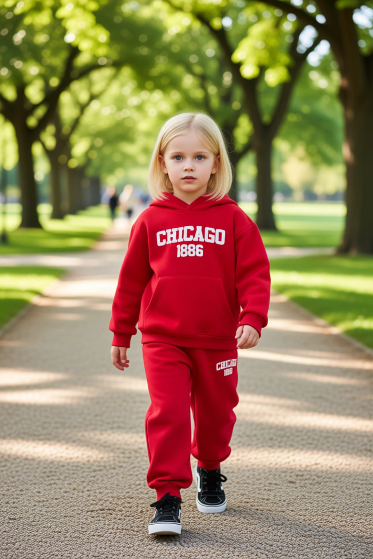 Chicago 1886 Kapüşonlu Oversize Sweatshirt ve Eşofman Altı Takımı Erkek Çocuk Kaliteli Şık