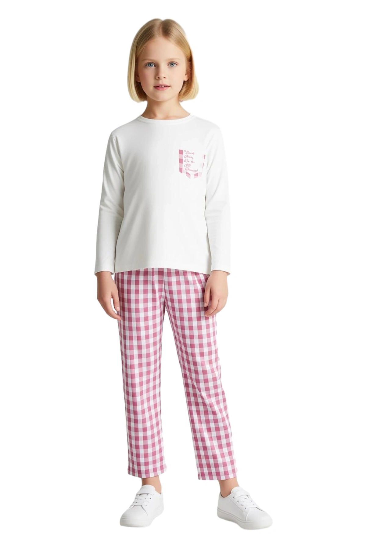 Kız Çocuk Uzun Kollu Pijama Takımı Konforlu ve Şık Geceler İçin Mükemmel Seçim Kaliteli Şık