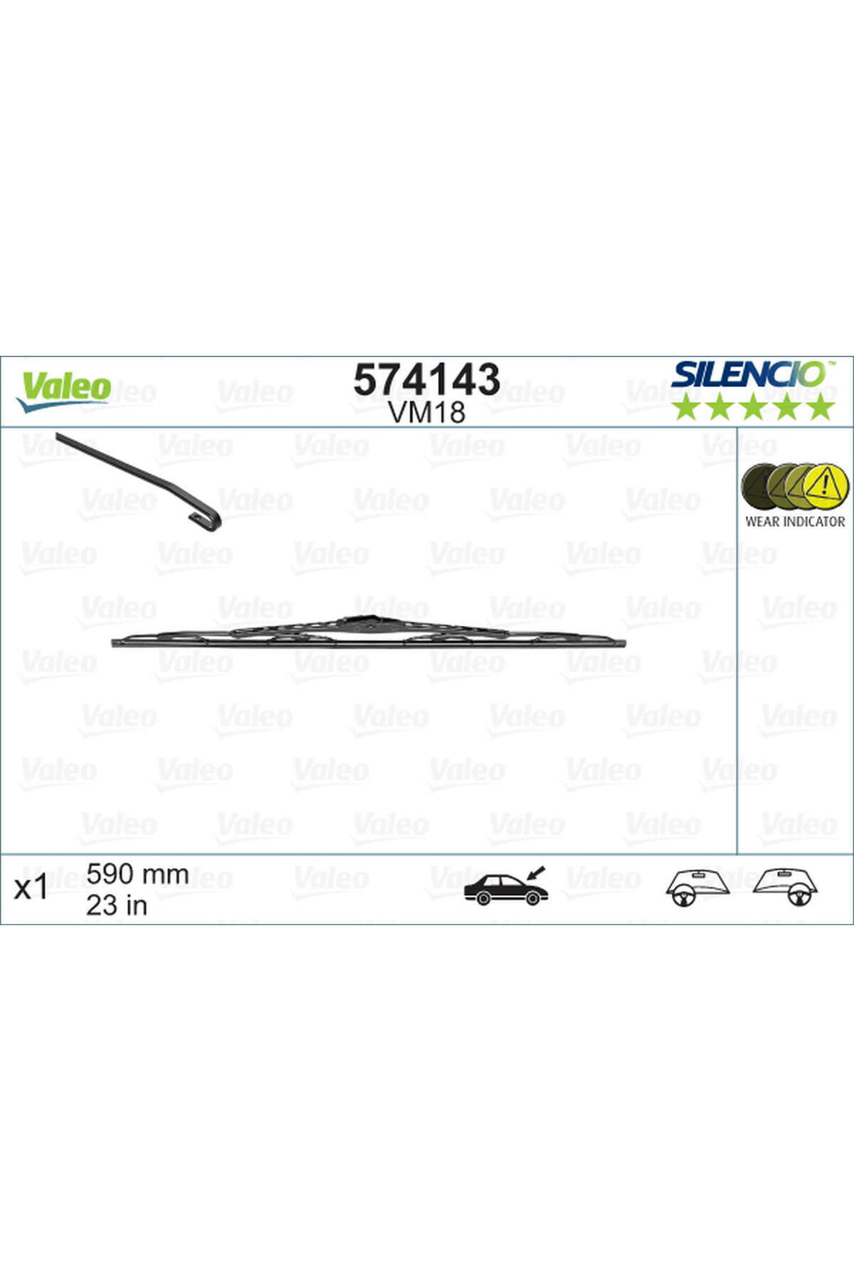 VALEO NRZSNT SİLECEK SILENCIO 60 CM X1 VM18 RENAULT TOYOTA VOLVO SUBARU PEJO VW OPEL BMW KIA FIAT (10839