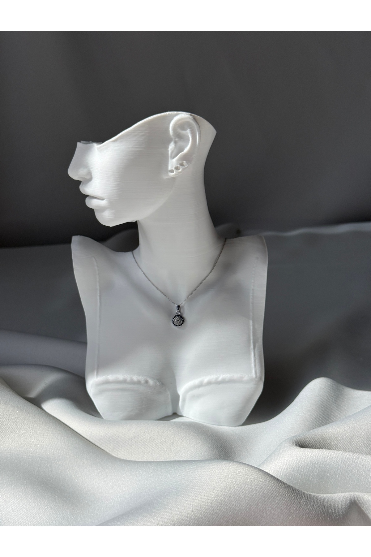Zirkon Taşlı Kolye Silver