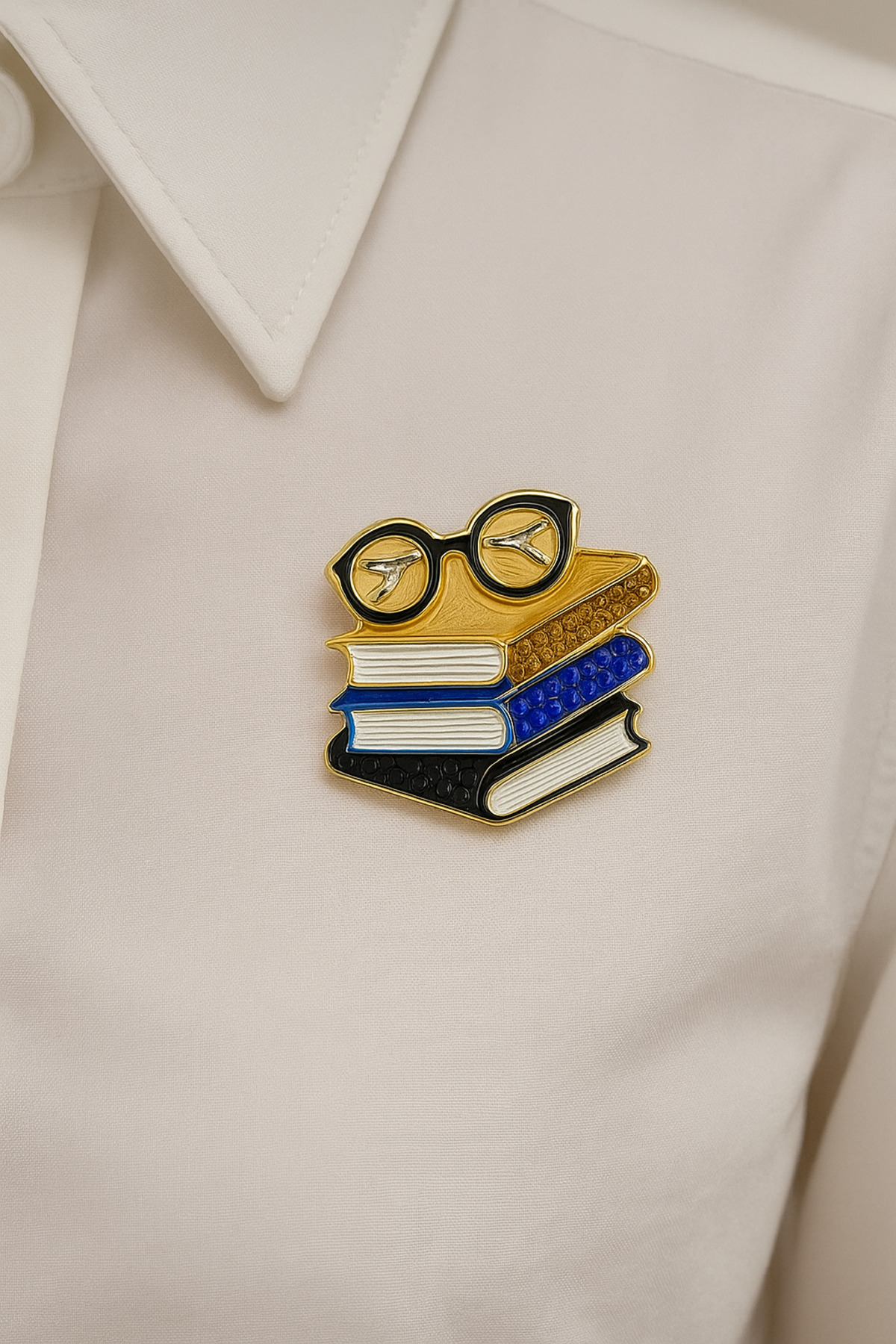 ESB PAZAR Kitap ve Gözlük Tasarımlı Renkli Broş