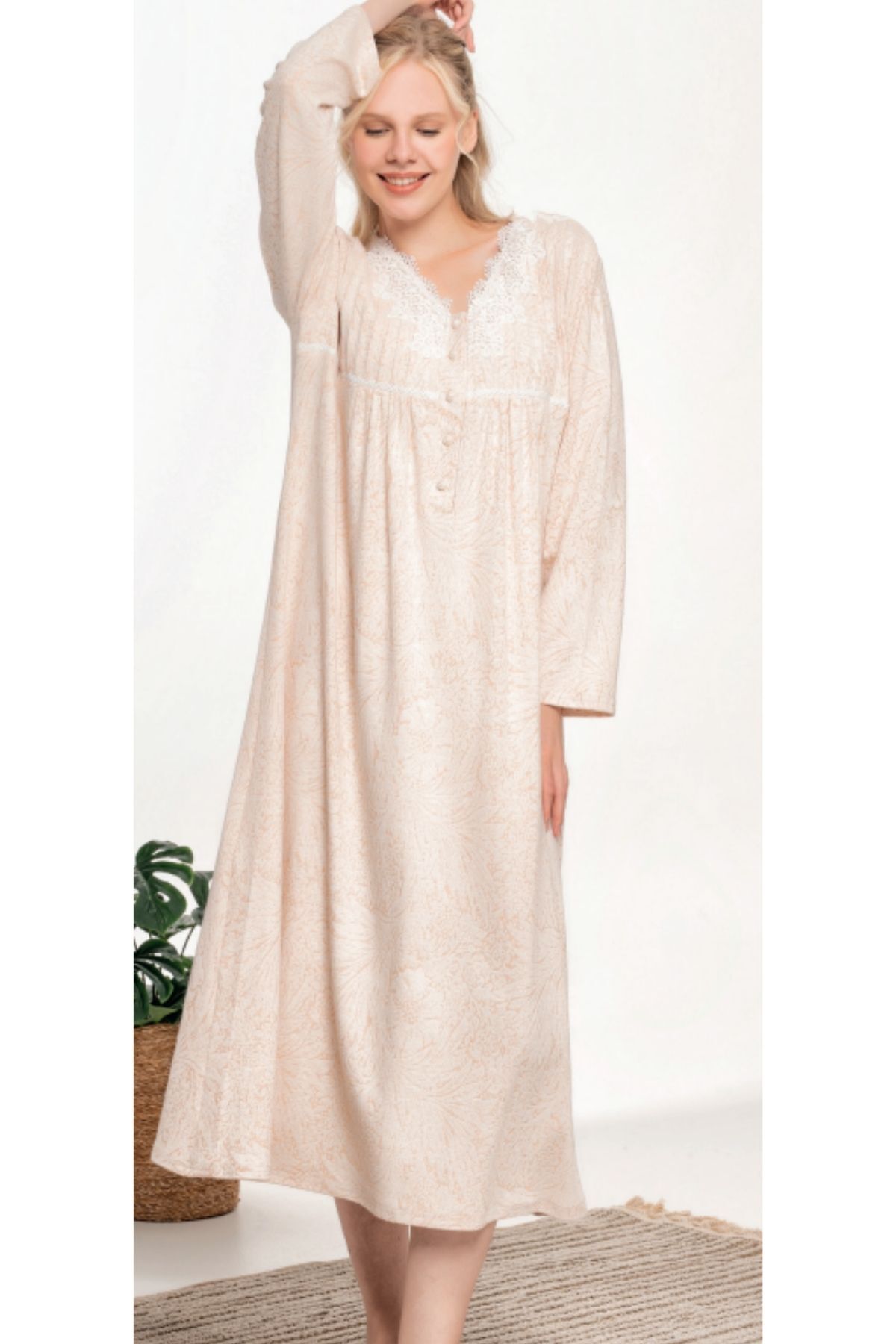 Bone Club Micro Pamuklu Premium Kadın Gecelik Geniş Battal Beden Seçeneği