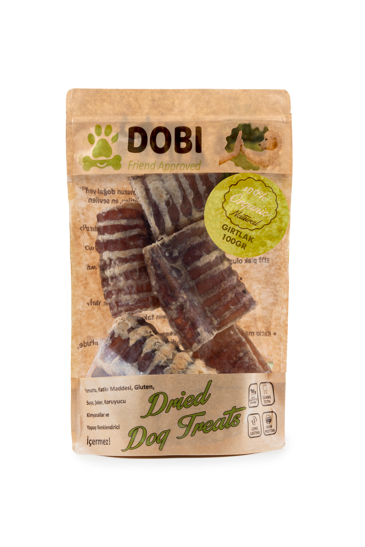 DOBİ %100 Doğal Gırtlak Köpek Ödül Maması 100gr | Katkısız, Yüksek Protein, Diş Sağlığını Destekler
