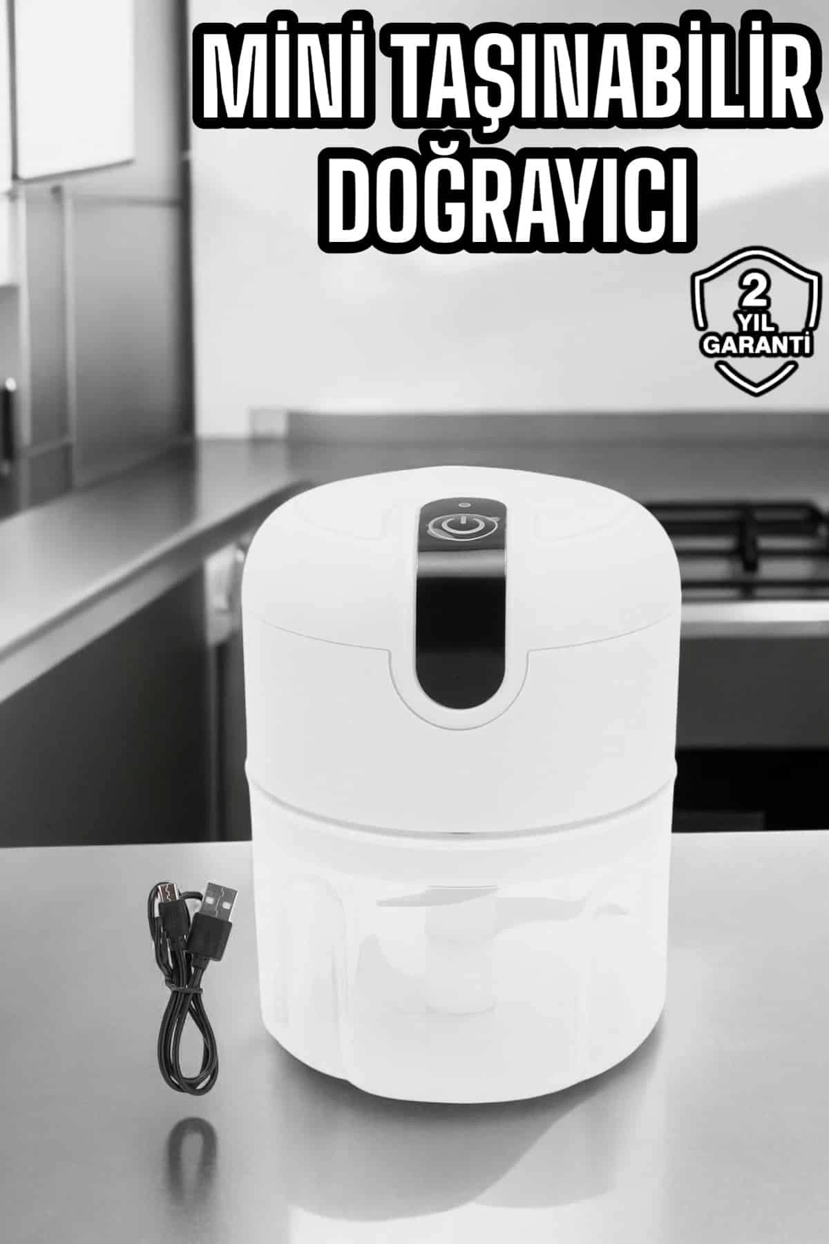 PONNA Şarjlı Mini El Rondosu Doğrayıcı Taşınabilir 250 ml Çelik Bıçaklı