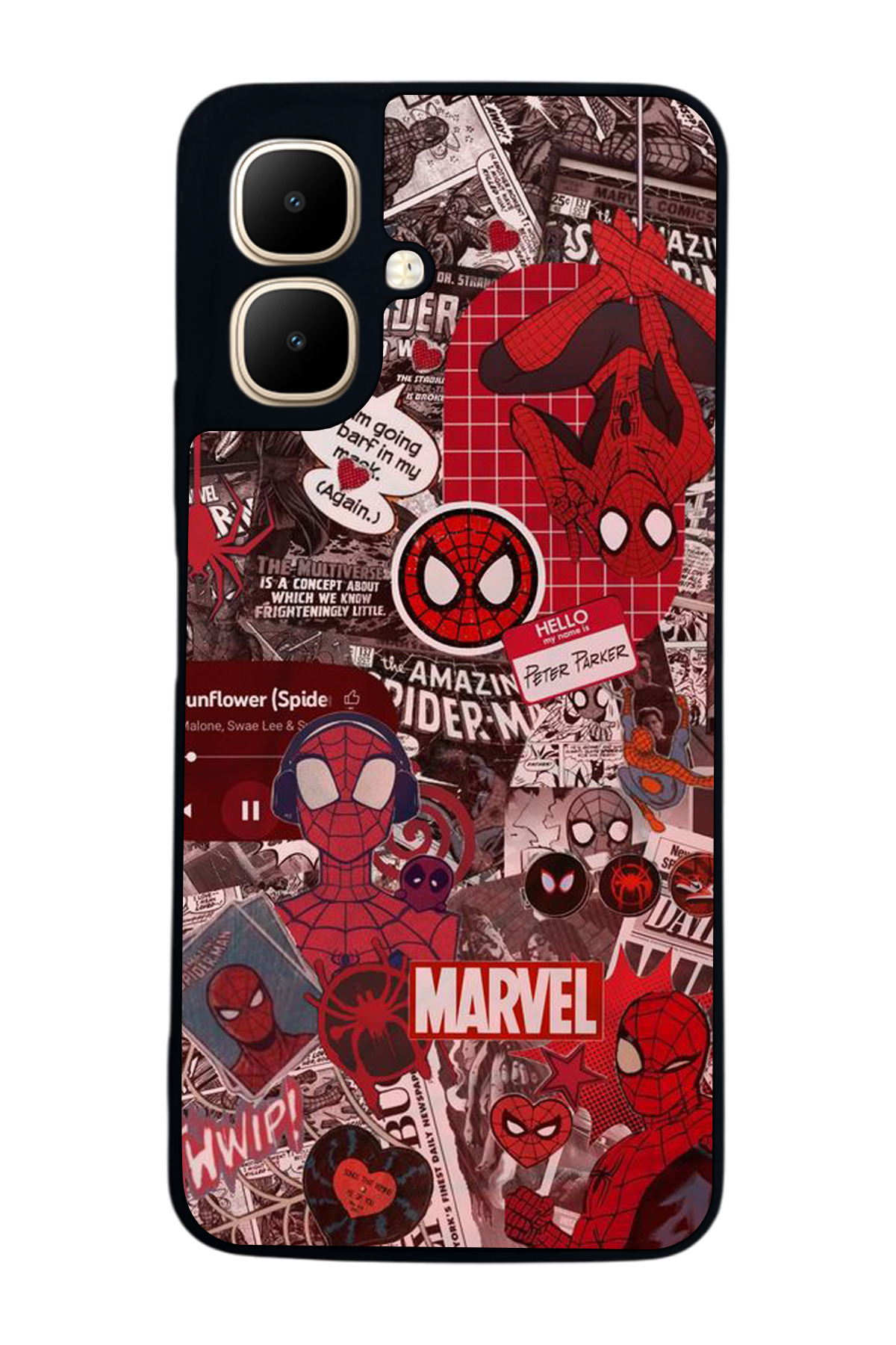 Infinix Smart 10 Compatible Printed, Matte Black,Soft Silicone, Protective,Shock Absorbing Cover,Case