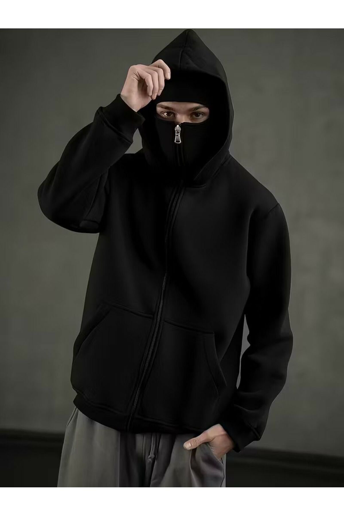 ship master Unisex Kar Maskeli Ninja Polar Sweatshirt Hırka – 3