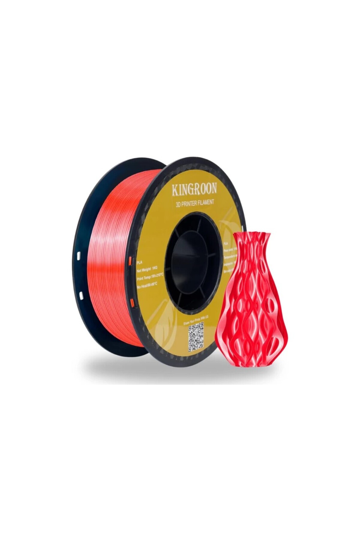 KINGROON Pla Silk Kırmızı Filament 1.75 MM 1 Kg
