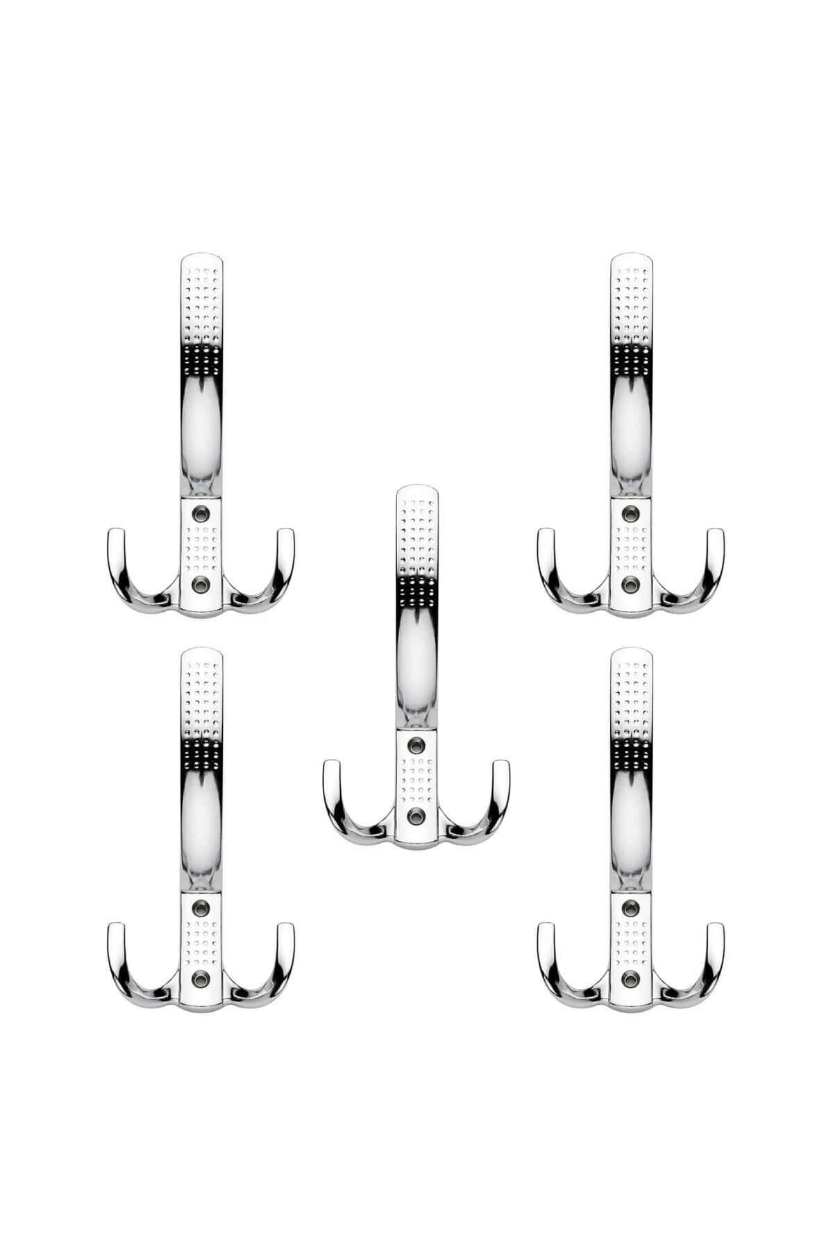 Delixa Badem10 5 ADET Noktalı Portmanto Vestiyer Dolap Mobilya Kapak Askısı Zamak Krom Askı 14 cm