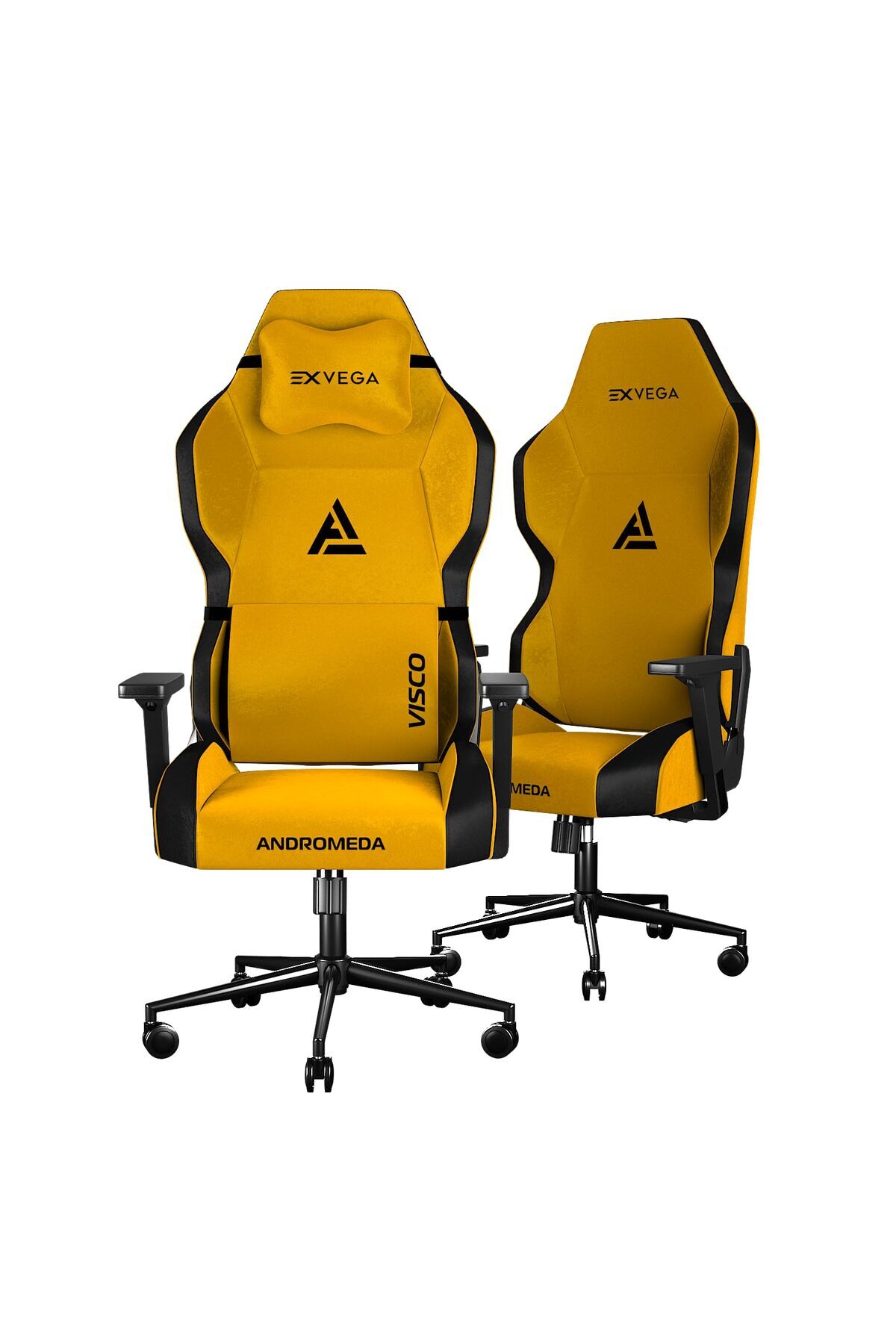 Delixa EXVEGA Andromeda 2024 Premium Kumaş Masajlı Profesyonel Oyuncu Koltuğu (Sarı)