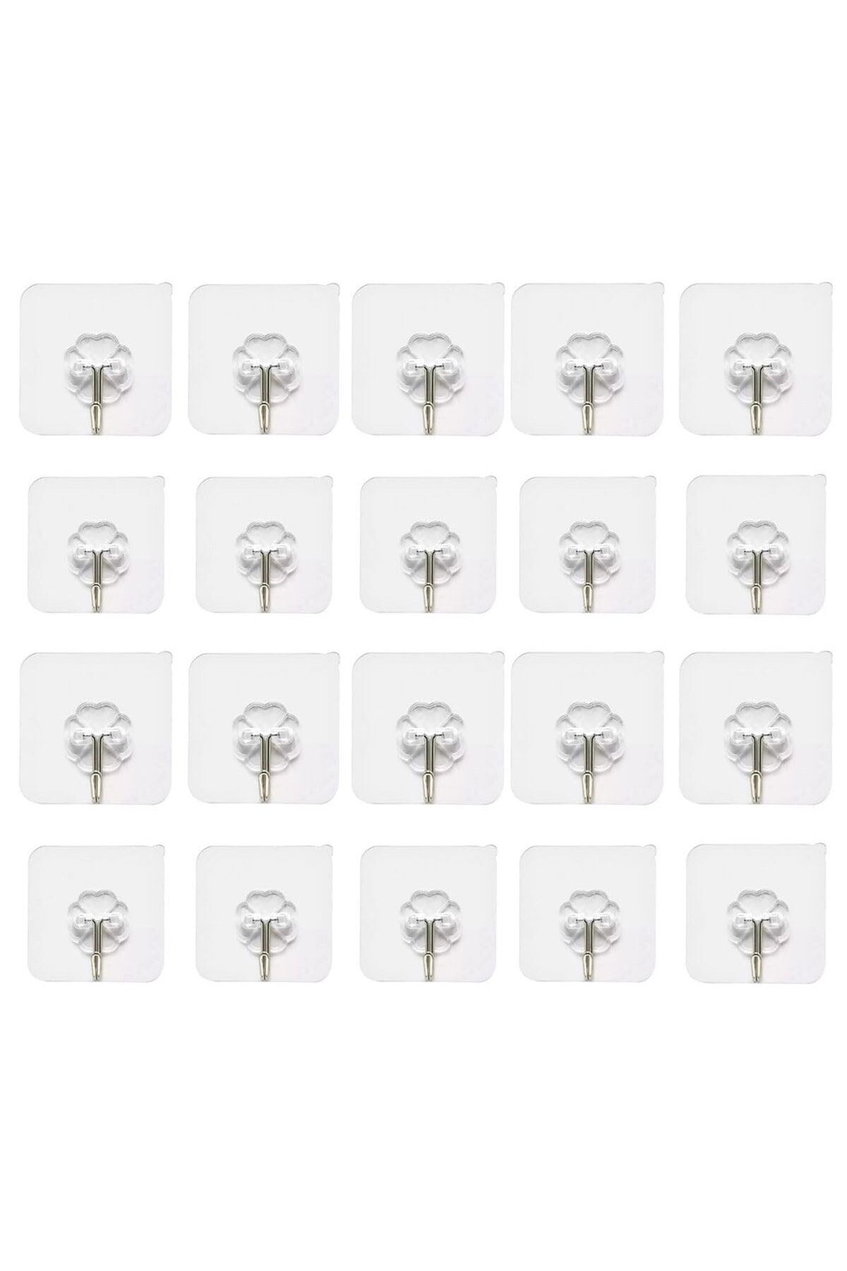 Delixa Promosyonca 20 Adet Tekli Şeffaf Askı, Metal Kancalı, 6 cm Ebatında, Ekonomik Fiyat