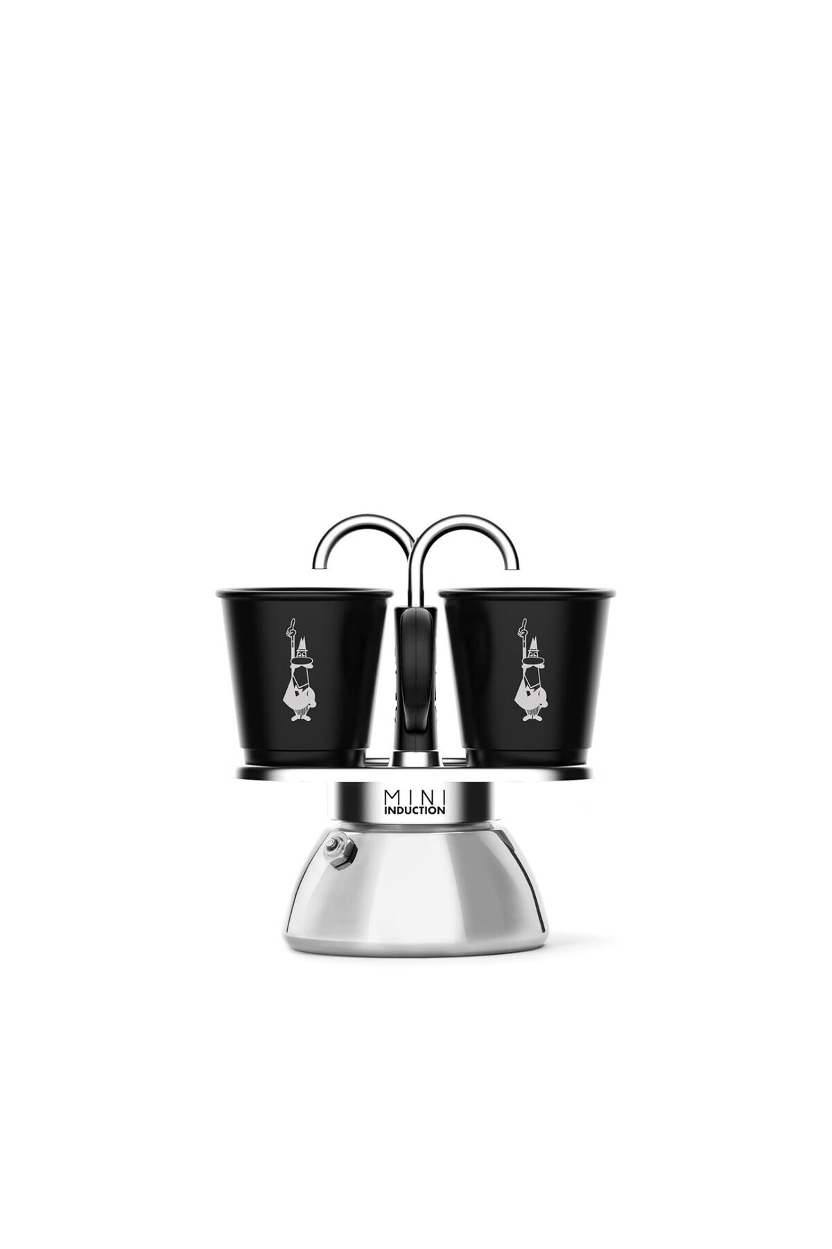 Delixa Bialetti - Set Mini İndüksiyon: Ocak Üstü Espresso Pişirici + 2 Cups - İndüksiyon Ocak Türleri İçin