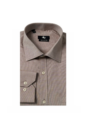 aky collection Aky %100 Pamuk Regular/Klasik Fit Tek Cep Casual Erkek Gömlek