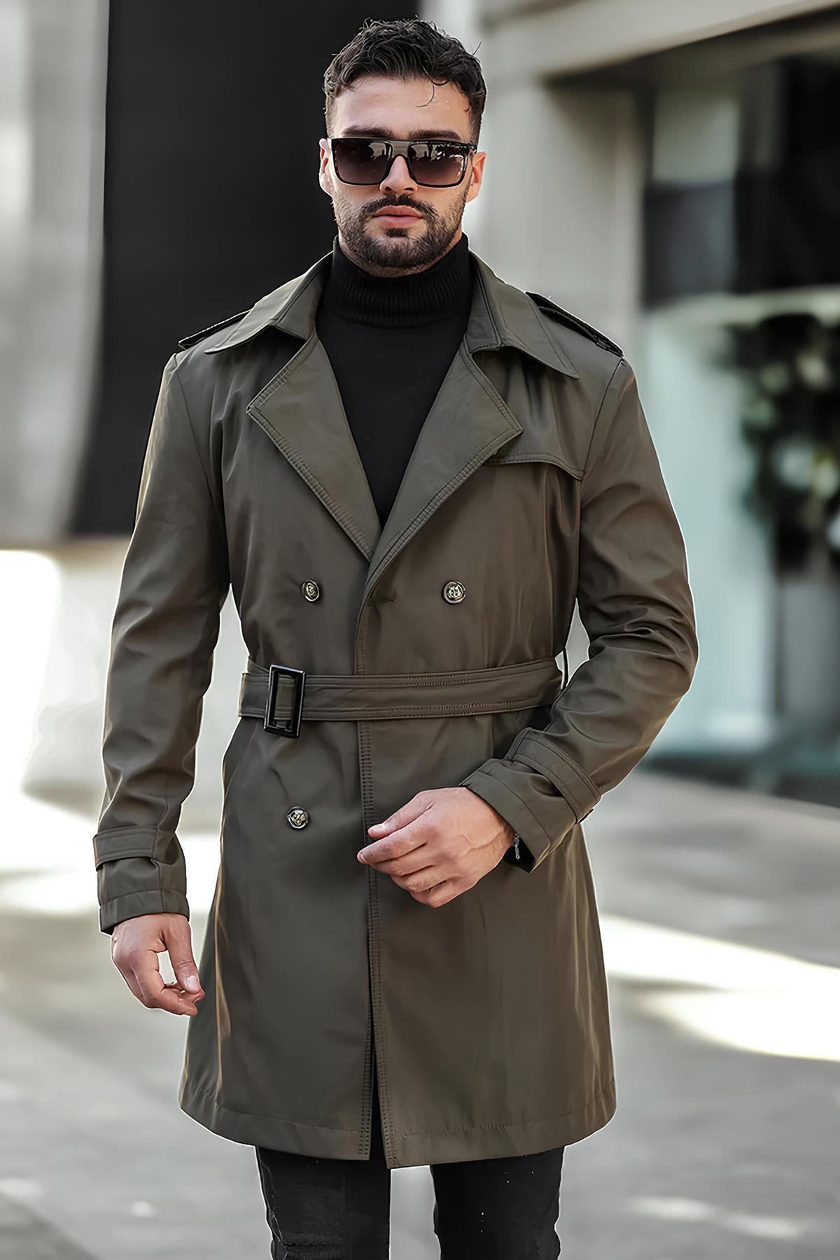Delpino Erkek Uzun Kemerli Trençkot