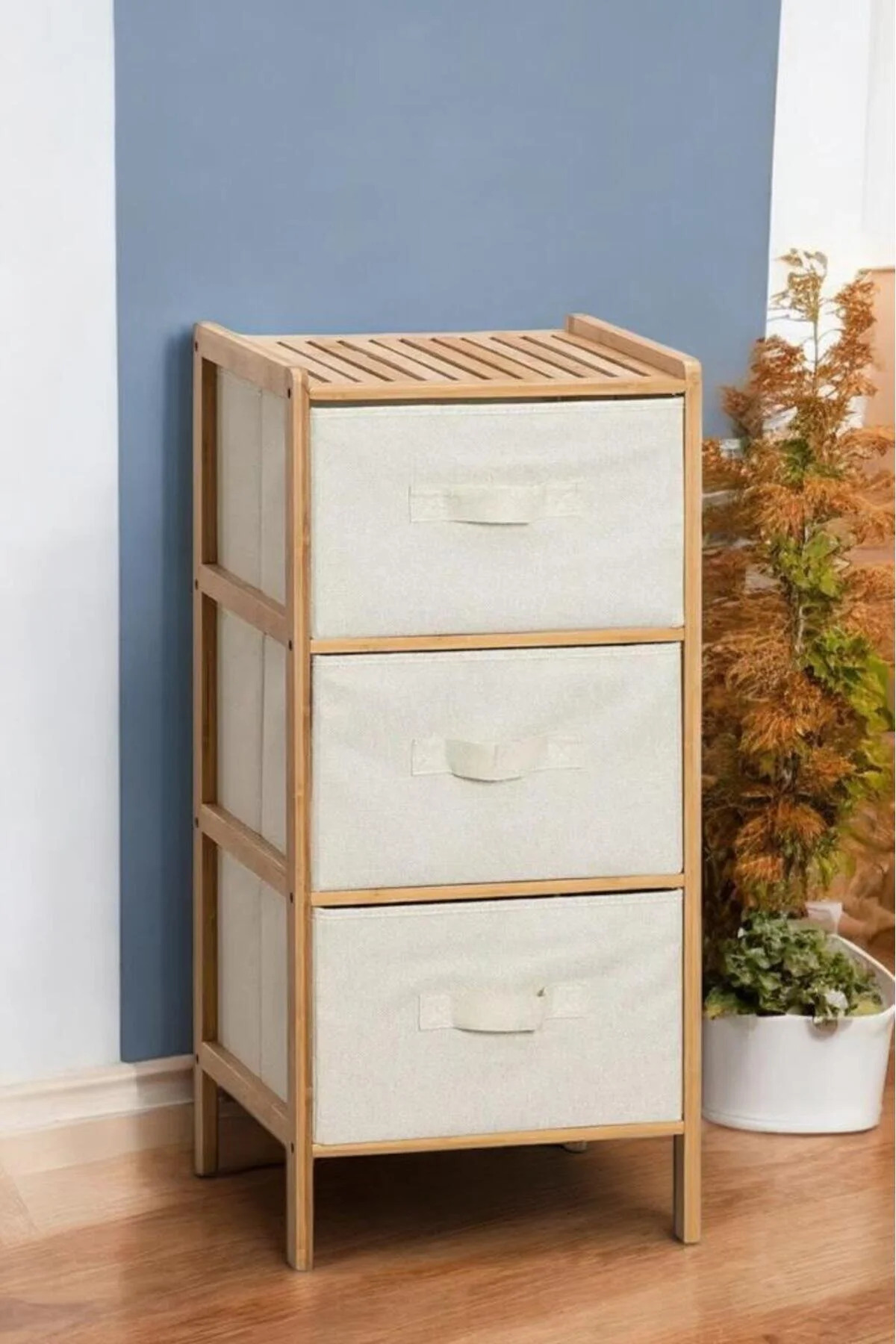 starella Bambu 3 çekmeceli dolap organizer çok amaçlı düzenleyici şifonyer