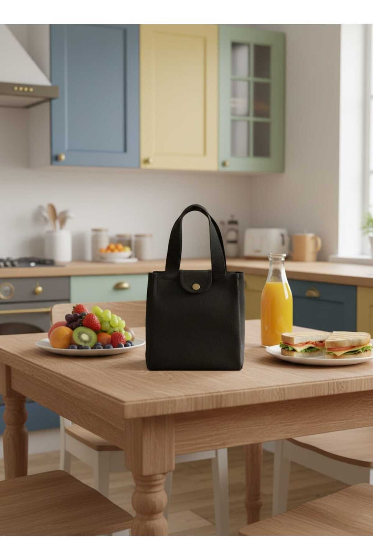 İvaLife İva Yiyecek Taşıma Çantası Siyah Gıda Taşıma Çantası Elde Taşıma Yiyecek Çantası Beslenme Çantası