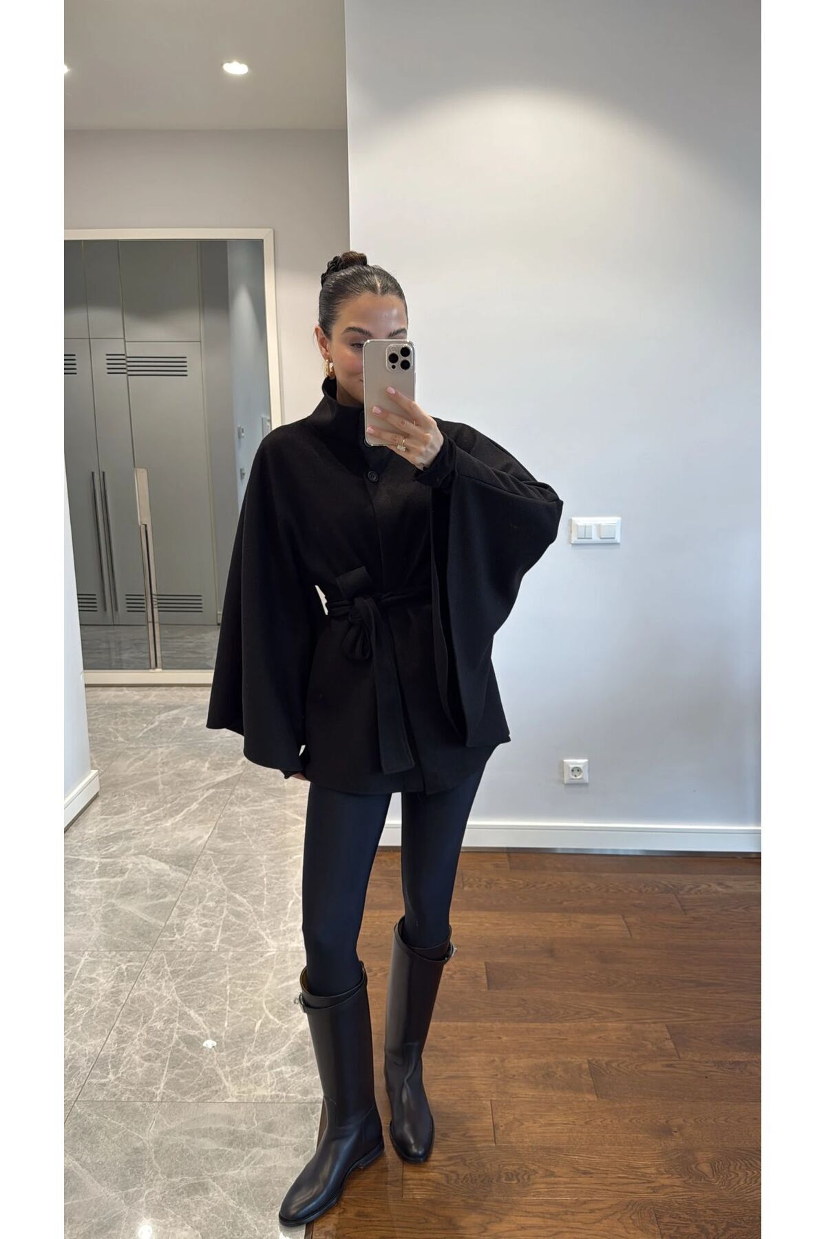 ALVOR Kemer Detaylı Kaşe Panço