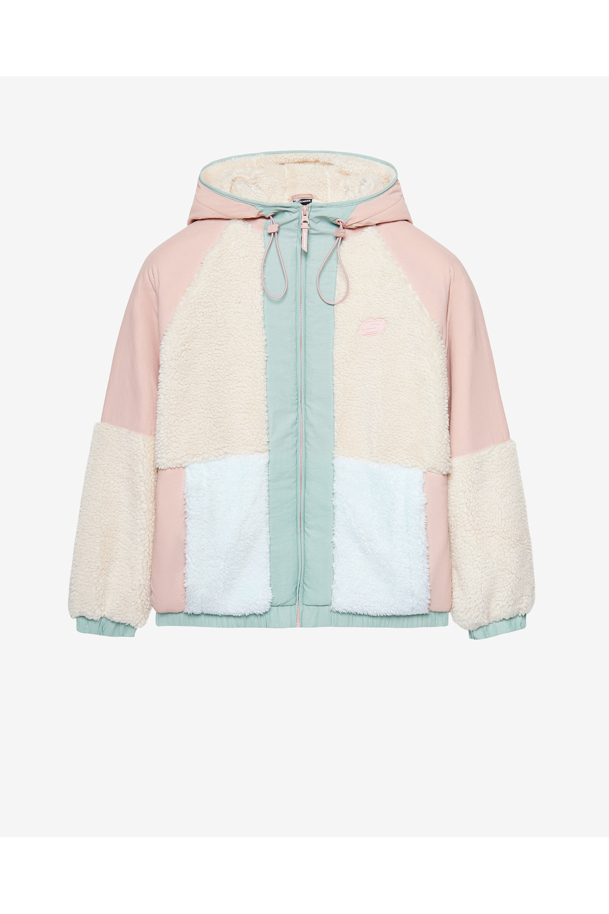 اسکچرز کاپشن زنانه صورتی شرپا با زیپ کامل، مدل W Outdoor Fleece، مدل S232311-0273