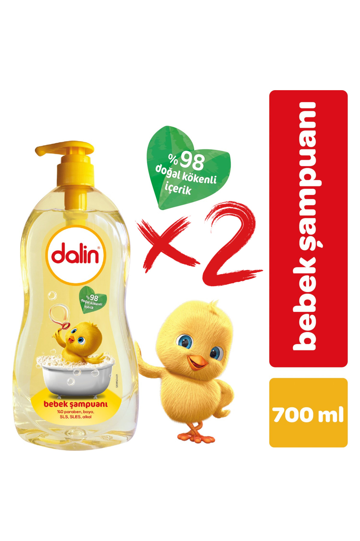 Dalin Bebek Şampuanı 700 ml 2’li Paket – Göz Yakmayan Formül – Hassas ...