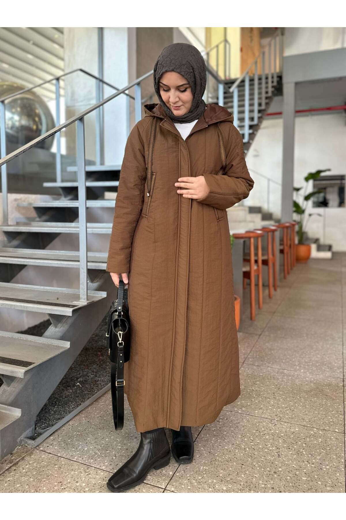 Berika YILDIRIM KAPŞONLU KAPİTONE MONT KAHVE - Fiyatı, Yorumları