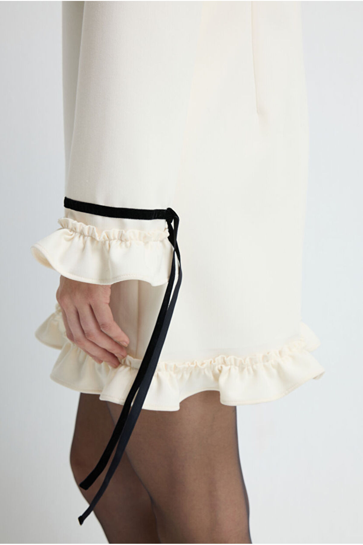 adL  Gabardin Bağlamalı Elbise - Görsel 5