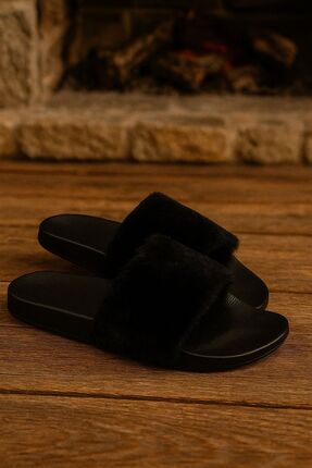 luvo shoes GÜNLÜK ORTOPEDİK KAYMAZ TABAN KÜRKLÜ KADIN EV TERLİĞİ GÜNLÜK KULLANIM