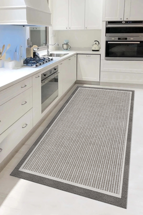 GECE HOME DİJİTAL BASKILI Kaymaz Taban Yıkanabilir Modern Mutfak Halısı Salon...