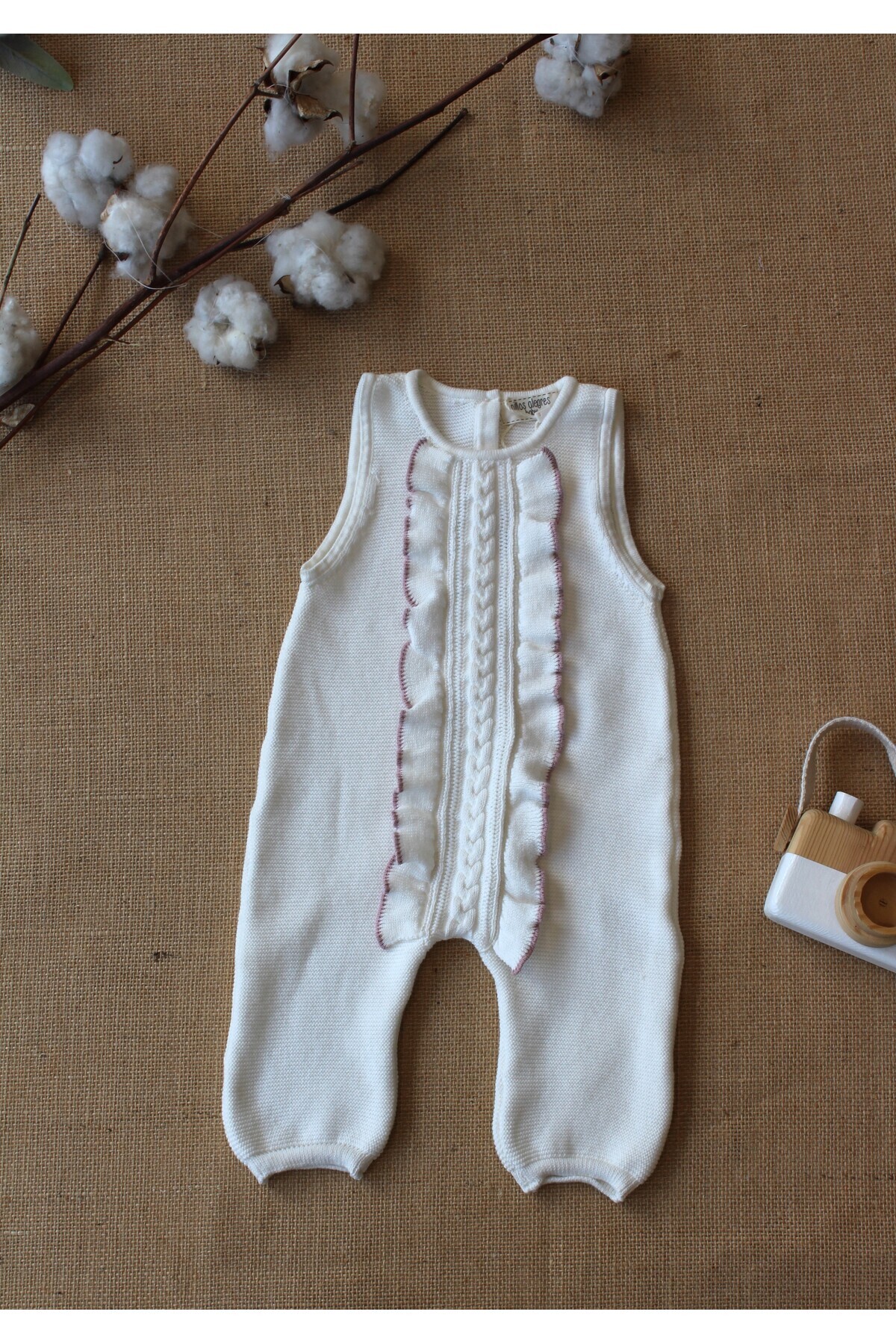 NİNOS ALEGRES KIZ %100 PAMUK FIRFIRLI SLOPET EKRU