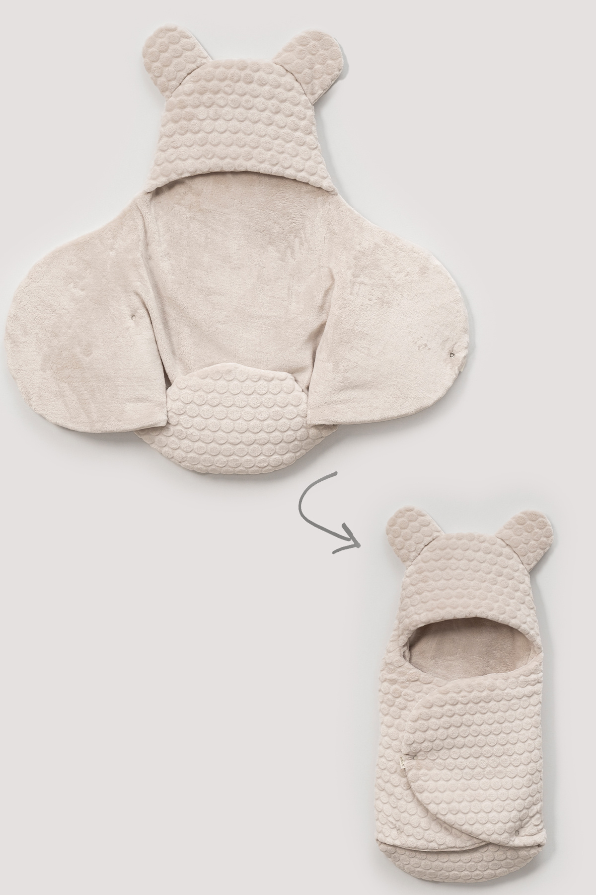 Bebitof Kabartma Desenli Elyaf Dolgulu 0-12 Ay Kundak