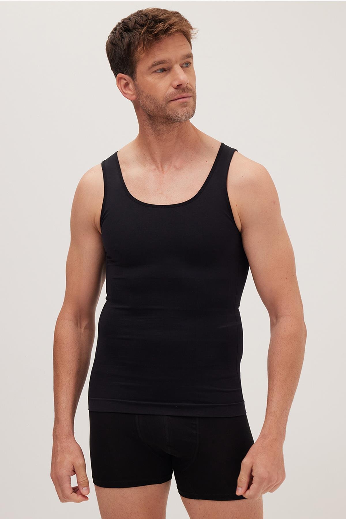 تاپ رکابی مشکی کشی فوق باریک و بسیار باریک مردانه مدل Super Slim Fit مردانه راسته | تودورز Tudors KA250001 - تصویر 5