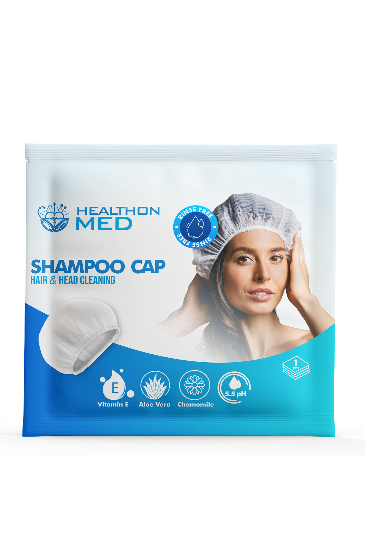 HEALTHON MED Su Kullanmadan Saç Temizleme Şampuan Bonesi, Durulama Gerektirmez (12li Set)