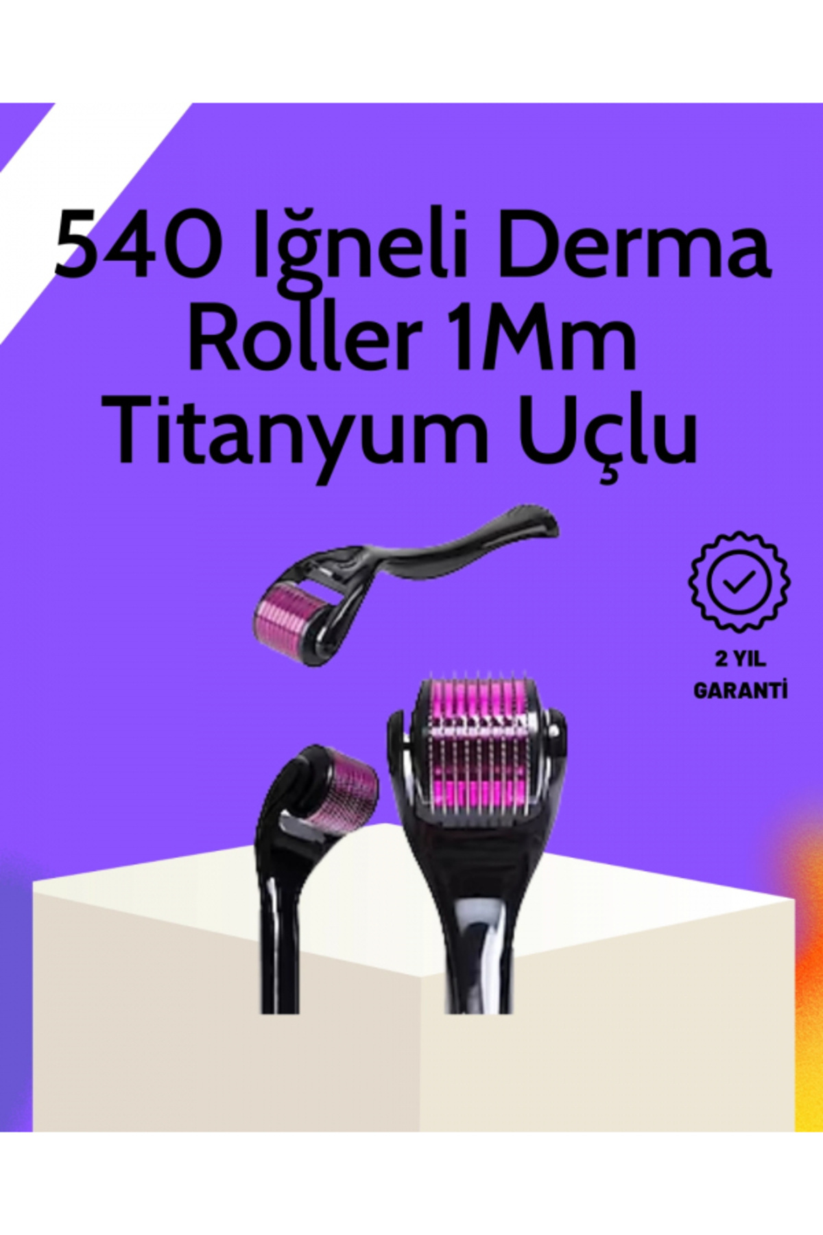 SELFBUYSELL Evde Güvenli Kullanım İçin Titanyum Derma Roller – Siyah Saplı
