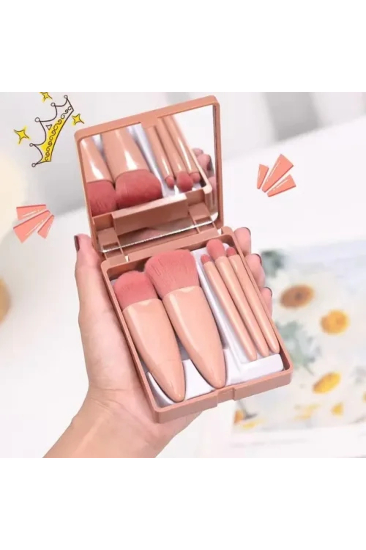 BYDNZ SHOP Aynalı Makyaj Fırçası Seti