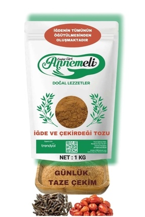 EMİNE TÜRK ANNEMELİ 1 KG İĞDE VE ÇEKİRDEĞİ TOZU ( İĞDE UNU) % 100 DOĞAL GÜNLÜ...
