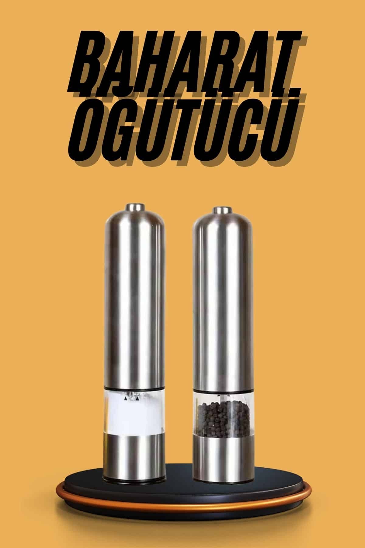 teknodayım Baharat Öğütücü Otomatik Ayarlanabilir Tuz Karabiber Baharat Değirmeni