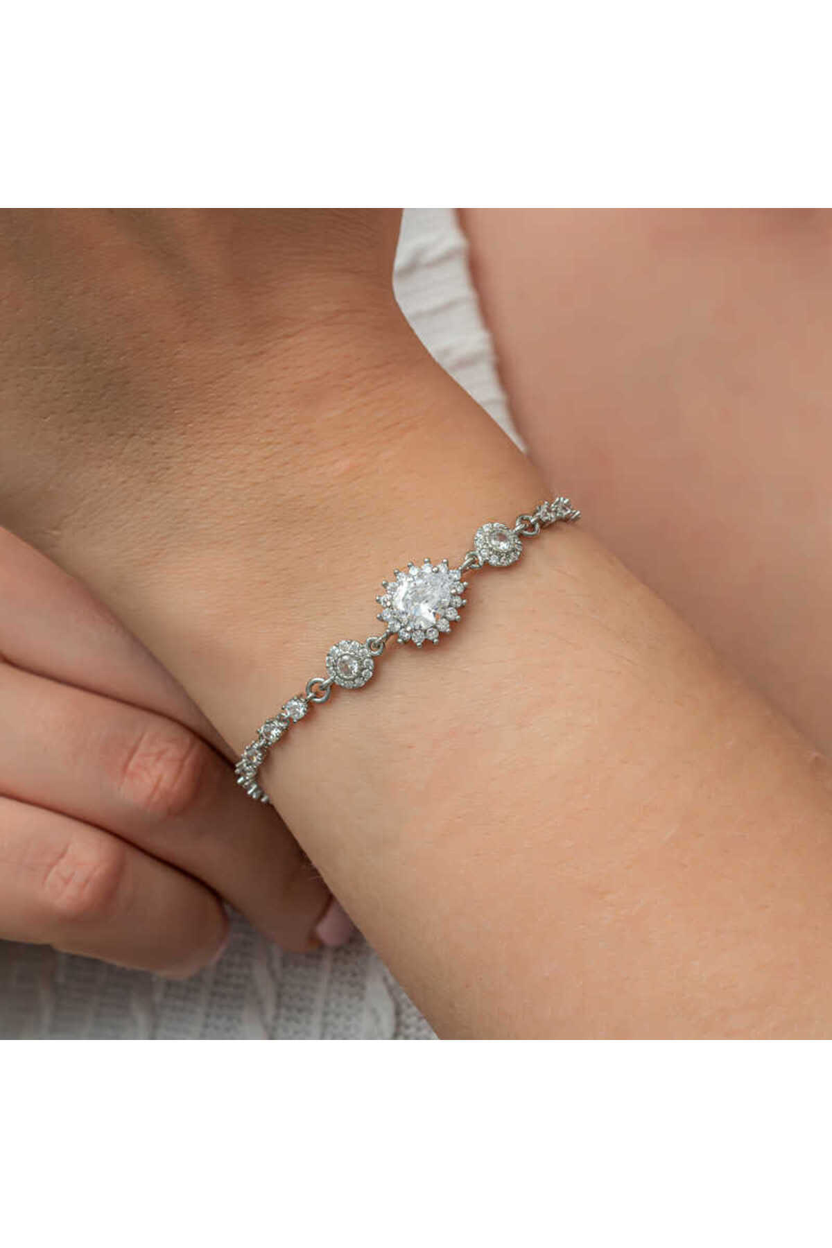 DENİSAM 925 Ayar Gümüş Damla Su Yolu Kadın Bileklik