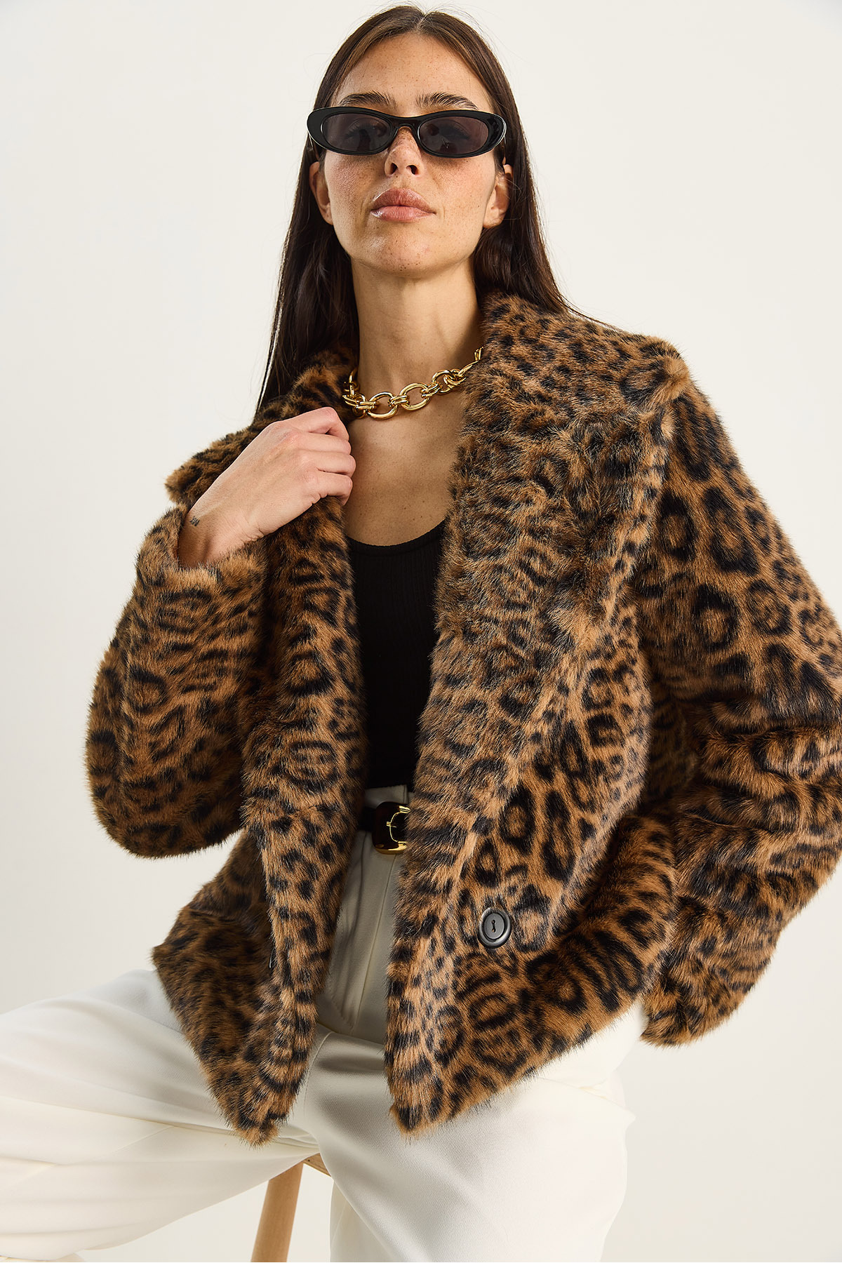 Bianco Lucci  Kadın Leopar Desenli Cep Detaylı Astarlı Suni Kürk 6962 60283772 - Görsel 2