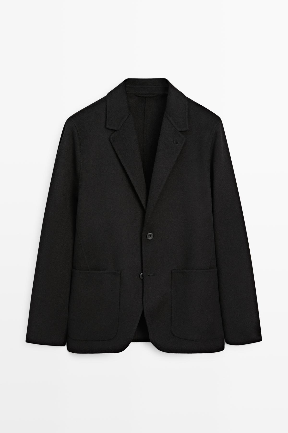 ماسیمو دوتی ژاکت پشمی دو بافت ترکیبی