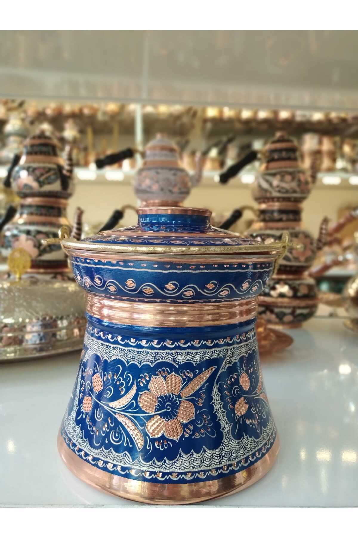 KARACA BAKIR İşlemeli Bakır Bakraç- Yoğurt Bakracı-Bakır Helke