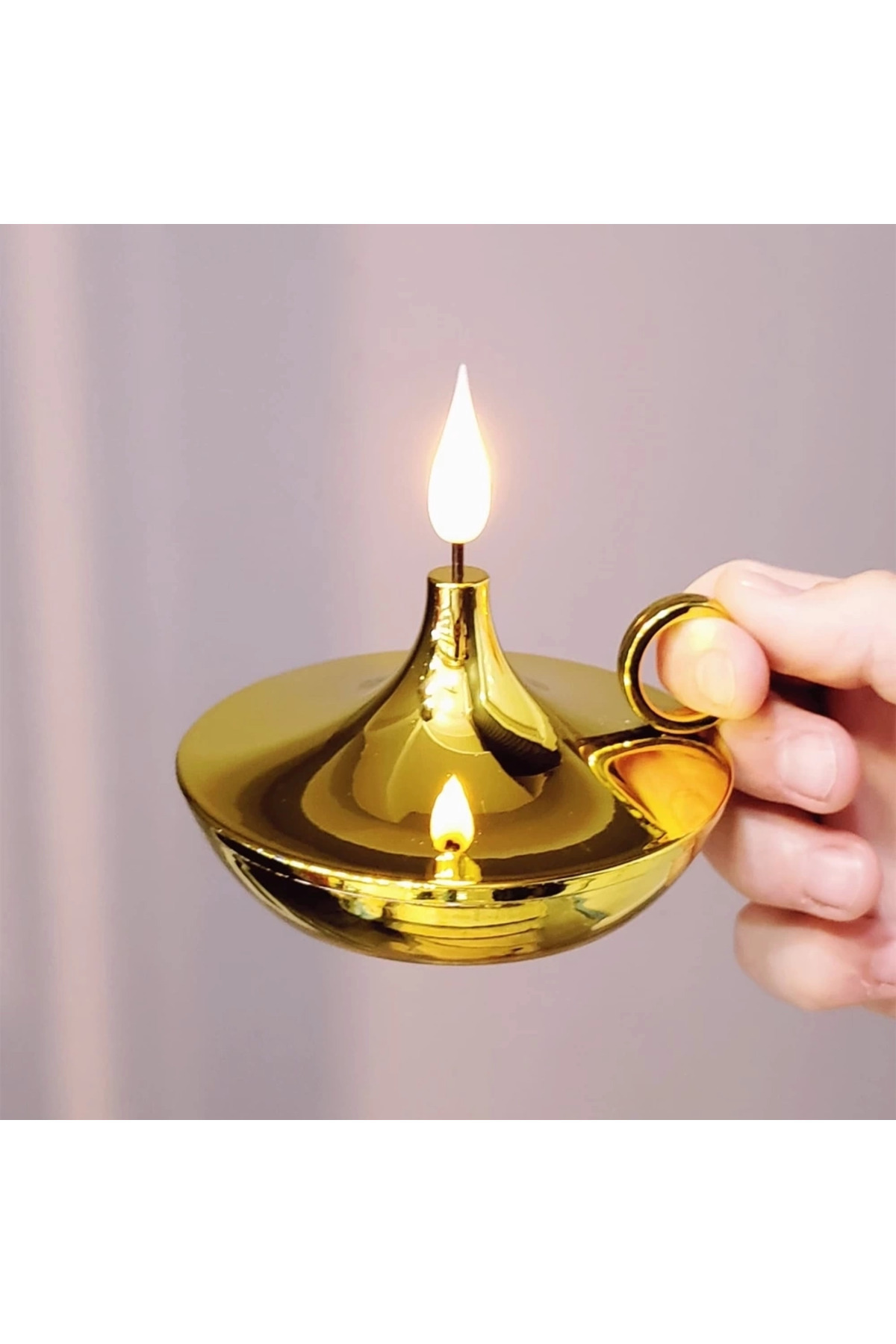 ENSAR GİYİM Dekoratif Gold Pilli Mum